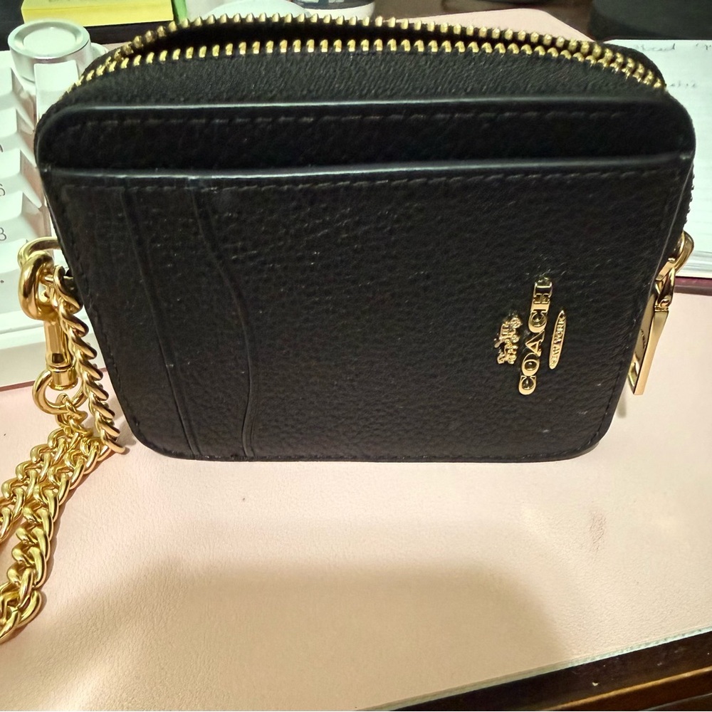 Coach Black Crossbody Bag with Gold Chain